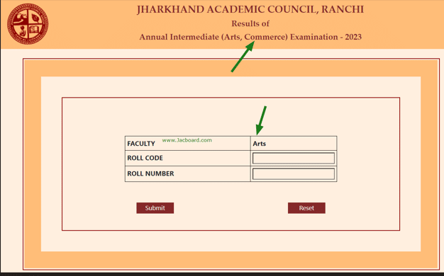 JAC Board 12th Arts Commerce Result 2023