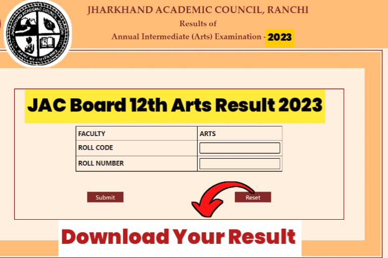 Jac 12th Result 2023 Arts