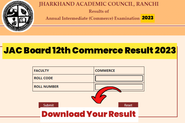 JAC 12th Result 2023 Commerce